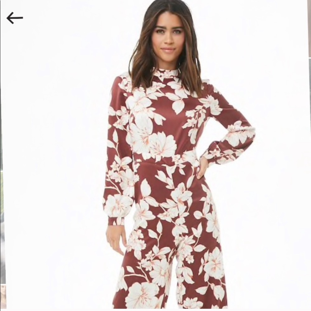 Floral Satin Jumpsuit